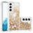 Silicone Candy Rubber Gel Fashionable Pattern Soft Case Cover Y06B for Samsung Galaxy S21 FE 5G Gold