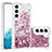 Silicone Candy Rubber Gel Fashionable Pattern Soft Case Cover Y06B for Samsung Galaxy S21 FE 5G Rose Gold