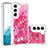 Silicone Candy Rubber Gel Fashionable Pattern Soft Case Cover Y06B for Samsung Galaxy S21 Plus 5G Hot Pink