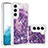 Silicone Candy Rubber Gel Fashionable Pattern Soft Case Cover Y06B for Samsung Galaxy S22 5G Purple