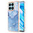 Silicone Candy Rubber Gel Fashionable Pattern Soft Case Cover Y07B for Huawei Honor X8a 4G Blue