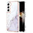 Silicone Candy Rubber Gel Fashionable Pattern Soft Case Cover Y11B for Samsung Galaxy S24 5G White