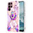 Silicone Candy Rubber Gel Fashionable Pattern Soft Case Cover Y13B for Samsung Galaxy S21 Ultra 5G Clove Purple