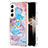 Silicone Candy Rubber Gel Fashionable Pattern Soft Case Cover Y15B for Samsung Galaxy S24 5G Blue