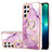 Silicone Candy Rubber Gel Fashionable Pattern Soft Case Cover Y16B for Samsung Galaxy S21 Ultra 5G Clove Purple