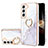 Silicone Candy Rubber Gel Fashionable Pattern Soft Case Cover Y16B for Samsung Galaxy S24 Plus 5G White