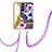 Silicone Candy Rubber Gel Fashionable Pattern Soft Case Cover Y22B for Samsung Galaxy S21 FE 5G Purple