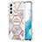 Silicone Candy Rubber Gel Flowers Soft Case Cover A01 for Samsung Galaxy S21 Plus 5G White