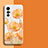 Silicone Candy Rubber Gel Flowers Soft Case Cover for Vivo X70t Orange