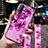 Silicone Candy Rubber Gel Flowers Soft Case Cover for Vivo Y12s Clove Purple