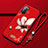 Silicone Candy Rubber Gel Flowers Soft Case Cover S01 for Oppo Reno4 5G Red Wine