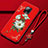 Silicone Candy Rubber Gel Flowers Soft Case Cover S01 for Xiaomi Redmi 10X Pro 5G Red