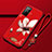 Silicone Candy Rubber Gel Flowers Soft Case Cover S02 for Huawei Honor 30S Red Wine