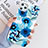 Silicone Candy Rubber Gel Flowers Soft Case Cover S05 for Apple iPhone 11 Pro Blue