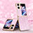 Silicone Candy Rubber TPU Bling-Bling Soft Case Cover GS1 for Oppo Find N2 Flip 5G Rose Gold