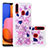 Silicone Candy Rubber TPU Bling-Bling Soft Case Cover S01 for Samsung Galaxy A20s Hot Pink