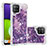 Silicone Candy Rubber TPU Bling-Bling Soft Case Cover S01 for Samsung Galaxy A22 4G Purple