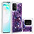 Silicone Candy Rubber TPU Bling-Bling Soft Case Cover S01 for Samsung Galaxy A91 Purple