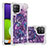 Silicone Candy Rubber TPU Bling-Bling Soft Case Cover S03 for Samsung Galaxy A22 4G Purple