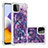 Silicone Candy Rubber TPU Bling-Bling Soft Case Cover S03 for Samsung Galaxy A22s 5G Purple
