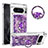 Silicone Candy Rubber TPU Bling-Bling Soft Case Cover with Finger Ring Stand S01 for Google Pixel 8 Pro 5G Purple