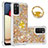 Silicone Candy Rubber TPU Bling-Bling Soft Case Cover with Finger Ring Stand S01 for Samsung Galaxy A02s