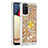 Silicone Candy Rubber TPU Bling-Bling Soft Case Cover with Finger Ring Stand S01 for Samsung Galaxy A02s Gold