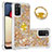 Silicone Candy Rubber TPU Bling-Bling Soft Case Cover with Finger Ring Stand S01 for Samsung Galaxy A03s