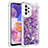 Silicone Candy Rubber TPU Bling-Bling Soft Case Cover with Finger Ring Stand S01 for Samsung Galaxy A23 4G Purple