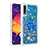 Silicone Candy Rubber TPU Bling-Bling Soft Case Cover with Finger Ring Stand S01 for Samsung Galaxy A30S Blue