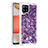 Silicone Candy Rubber TPU Bling-Bling Soft Case Cover with Finger Ring Stand S01 for Samsung Galaxy A42 5G Purple