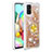 Silicone Candy Rubber TPU Bling-Bling Soft Case Cover with Finger Ring Stand S01 for Samsung Galaxy A71 4G A715 Gold