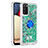 Silicone Candy Rubber TPU Bling-Bling Soft Case Cover with Finger Ring Stand S01 for Samsung Galaxy F02S SM-E025F Green