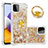 Silicone Candy Rubber TPU Bling-Bling Soft Case Cover with Finger Ring Stand S01 for Samsung Galaxy F42 5G