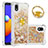 Silicone Candy Rubber TPU Bling-Bling Soft Case Cover with Finger Ring Stand S01 for Samsung Galaxy M01 Core