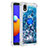 Silicone Candy Rubber TPU Bling-Bling Soft Case Cover with Finger Ring Stand S01 for Samsung Galaxy M01 Core Blue