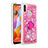 Silicone Candy Rubber TPU Bling-Bling Soft Case Cover with Finger Ring Stand S01 for Samsung Galaxy M11 Hot Pink