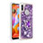 Silicone Candy Rubber TPU Bling-Bling Soft Case Cover with Finger Ring Stand S01 for Samsung Galaxy M11 Purple