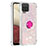 Silicone Candy Rubber TPU Bling-Bling Soft Case Cover with Finger Ring Stand S01 for Samsung Galaxy M12