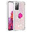 Silicone Candy Rubber TPU Bling-Bling Soft Case Cover with Finger Ring Stand S01 for Samsung Galaxy S20 FE 4G