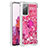 Silicone Candy Rubber TPU Bling-Bling Soft Case Cover with Finger Ring Stand S01 for Samsung Galaxy S20 FE 5G Hot Pink