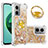 Silicone Candy Rubber TPU Bling-Bling Soft Case Cover with Finger Ring Stand S01 for Xiaomi Redmi 10 5G