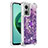 Silicone Candy Rubber TPU Bling-Bling Soft Case Cover with Finger Ring Stand S01 for Xiaomi Redmi 11 Prime 5G Purple