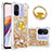 Silicone Candy Rubber TPU Bling-Bling Soft Case Cover with Finger Ring Stand S01 for Xiaomi Redmi 11A 4G Gold