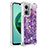 Silicone Candy Rubber TPU Bling-Bling Soft Case Cover with Finger Ring Stand S01 for Xiaomi Redmi Note 11E 5G Purple