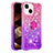 Silicone Candy Rubber TPU Bling-Bling Soft Case Cover with Finger Ring Stand S02 for Apple iPhone 15 Plus