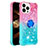 Silicone Candy Rubber TPU Bling-Bling Soft Case Cover with Finger Ring Stand S02 for Apple iPhone 15 Pro