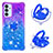 Silicone Candy Rubber TPU Bling-Bling Soft Case Cover with Finger Ring Stand S02 for Samsung Galaxy A15 4G