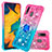 Silicone Candy Rubber TPU Bling-Bling Soft Case Cover with Finger Ring Stand S02 for Samsung Galaxy A20