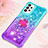 Silicone Candy Rubber TPU Bling-Bling Soft Case Cover with Finger Ring Stand S02 for Samsung Galaxy A23 4G